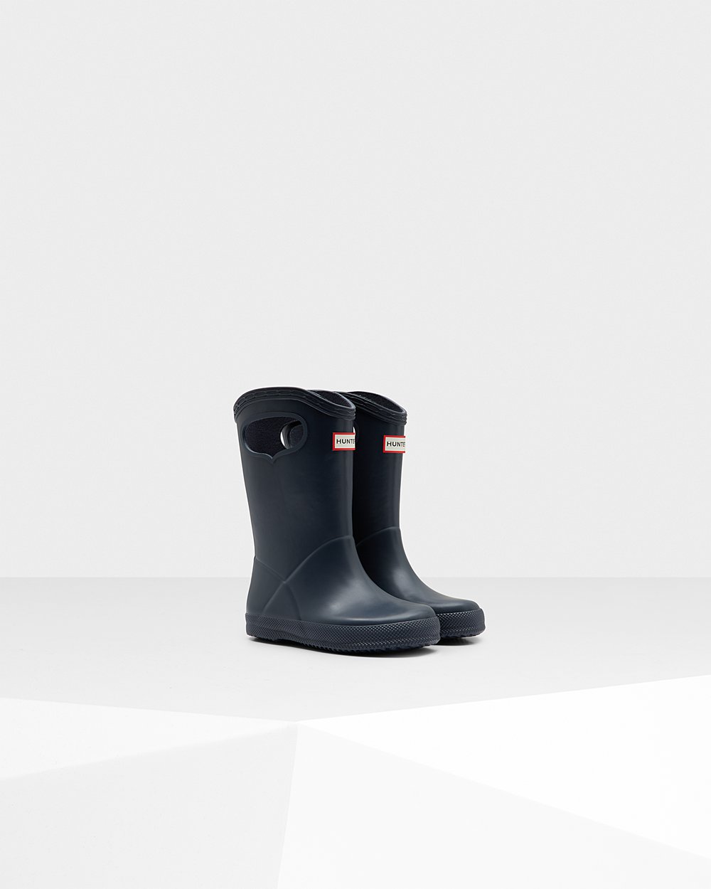 Bottes de Pluie Hunter Original First Classic Grab Handle Enfant Bleu Marine EZOIRWG-04